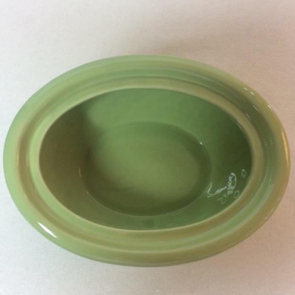 VTG Hallmark bunny rabbit green weaved ceramic basket - Picture 8 of 8